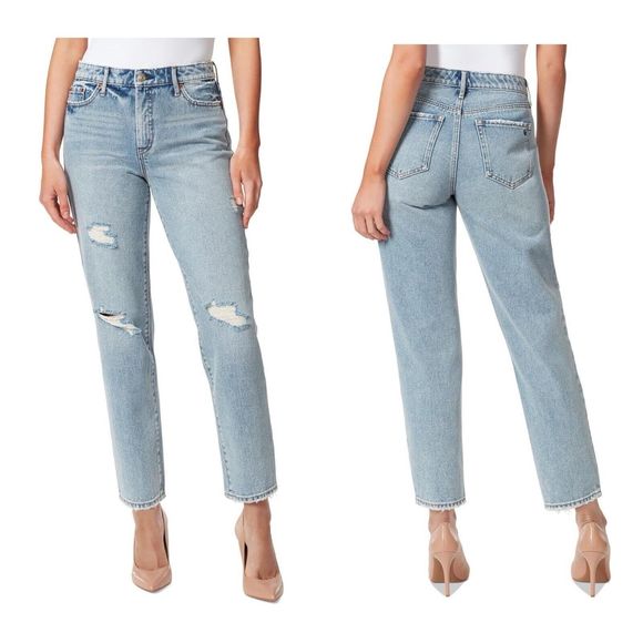 Jessica Simpson Womens Lived In Vintage Hi Rise Straight Jeans, Size 28 NWT $79 - Picture 1 of 12